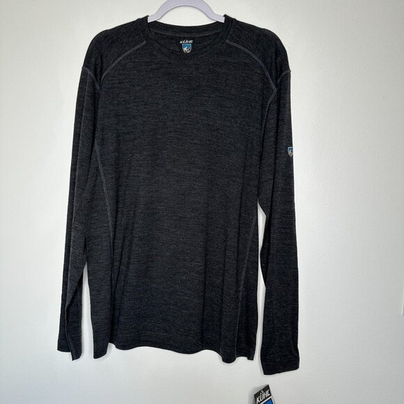 KUHL Skar Merino Wool Pullover Crewneck Smoke Baselayer Large - Picture 1 of 12